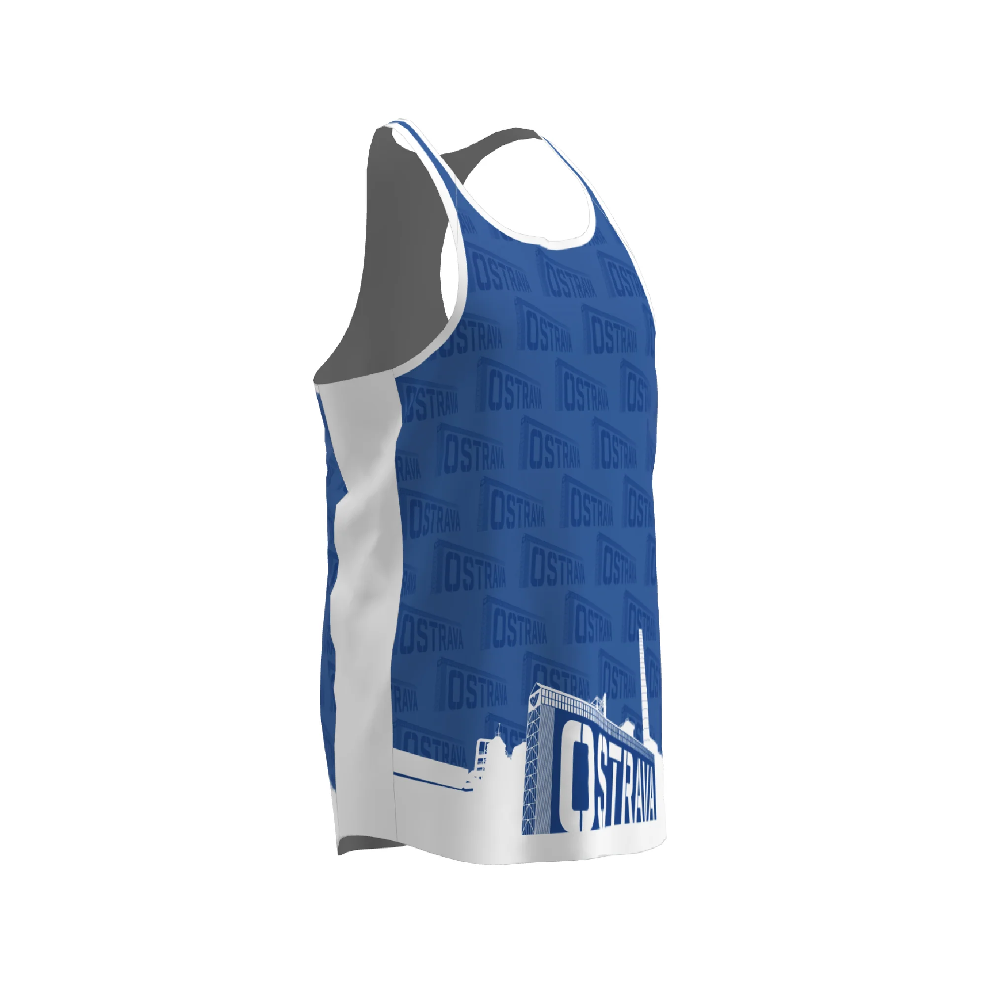 BPT Official Ostrava, Czech Republic Men's Singlet (Blue) - Image 4