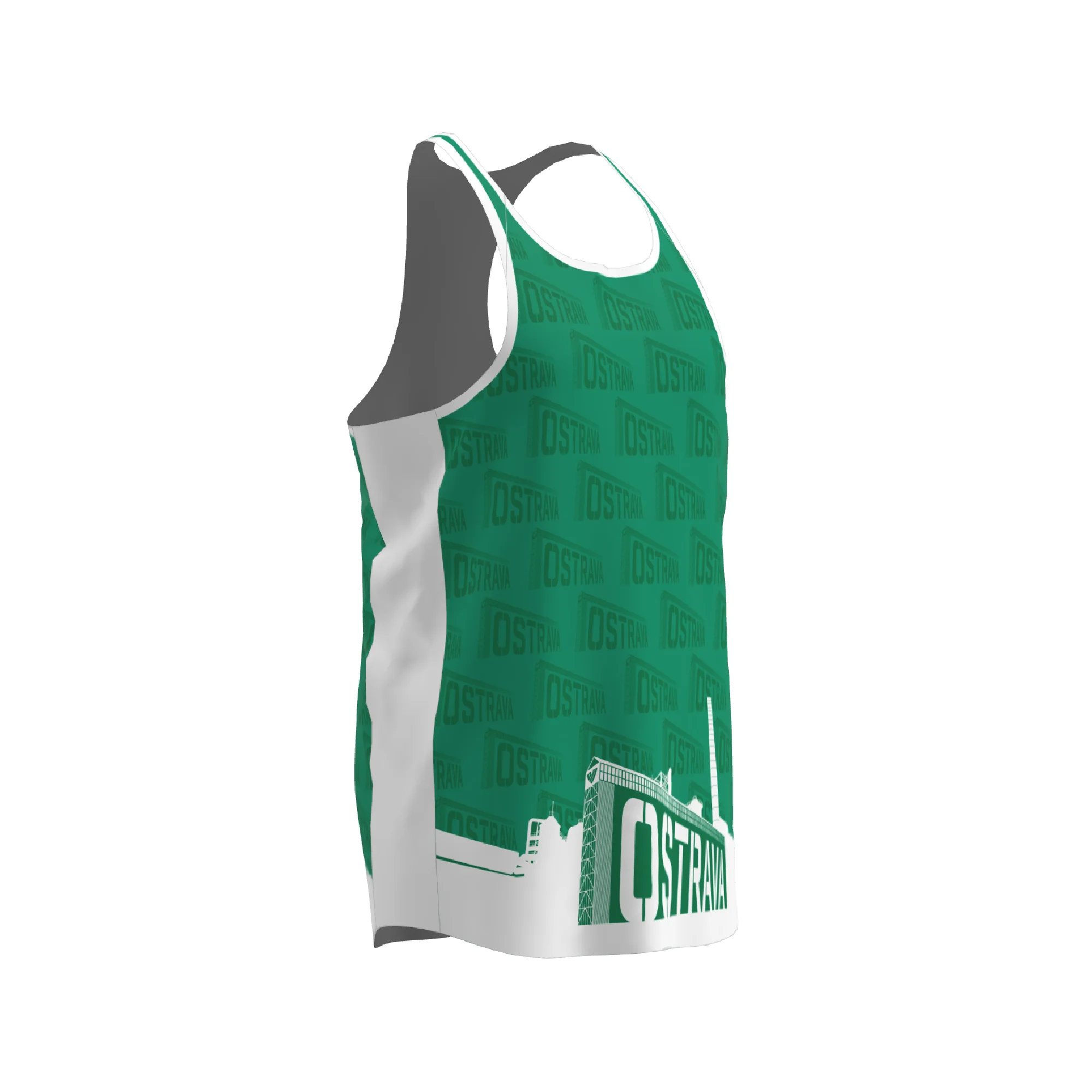 BPT Official Ostrava, Czech Republic Men's Singlet (Green) - Image 4
