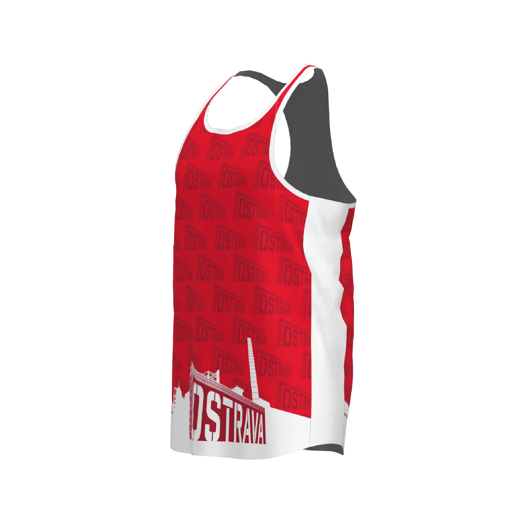 BPT Official Ostrava, Czech Republic Men's Singlet (Red) - Image 3